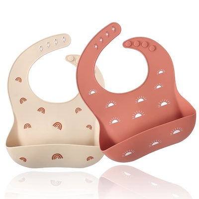 Forming In One Cute Shape Silicone Baby Apron Safe In Dishwasher BPA Free