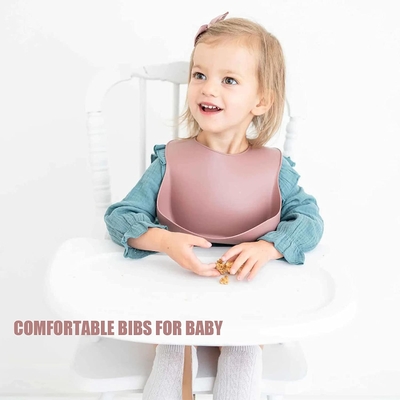 No Harmful Material Silicone Baby Bib Safe In Microwave Durable Logo Customized