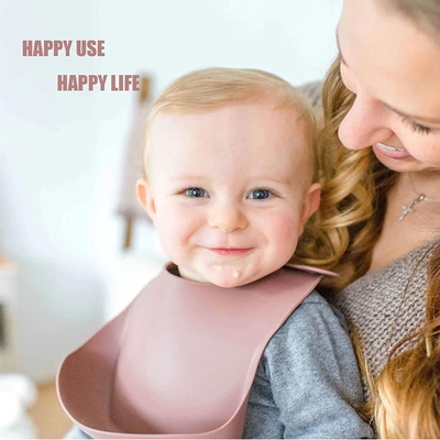 No Harmful Material Silicone Baby Bib Safe In Microwave Durable Logo Customized