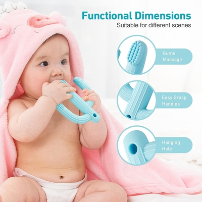 Adorable Dust Proof Baby Silicone Teether Toy For Sensory Exploration