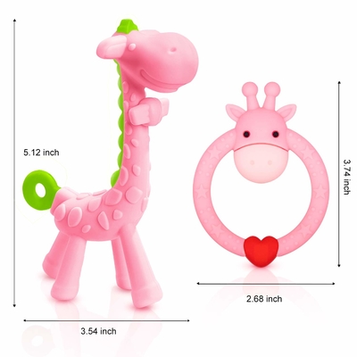 Safe In Sterilizer Molding In One Logo Customized Silicone Teether Toys Pain Relief