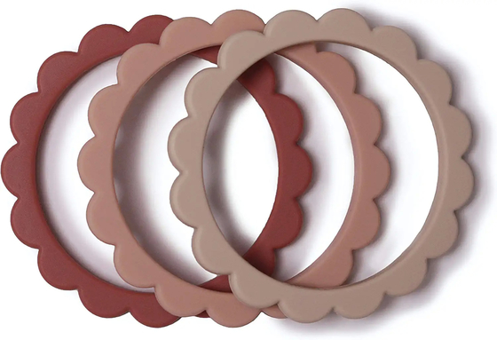 Soft Forming in One Flexible Silicone Flower Teether Bracelet for New Born