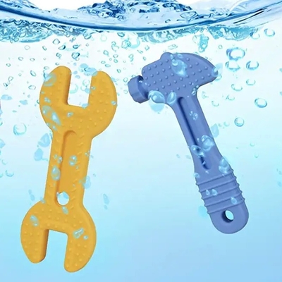 Hammer Wrench Spanner Pliers Shaped Silicone Baby Molar Teether for 0-12 Months