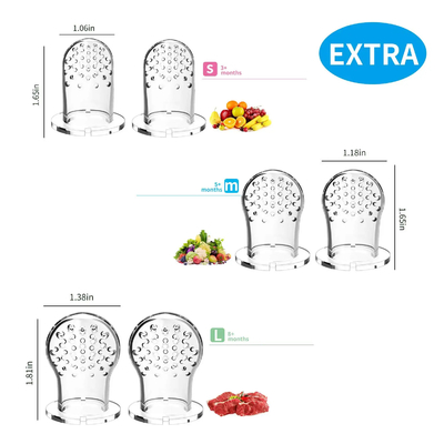 Safe Non Toxic Silicone Baby Fruit Feeder Pacifier 6Pcs With 6 Different Sized