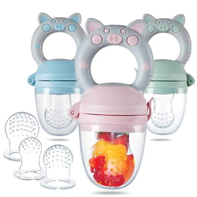 Different Size 3 Pack Food Grade Fresh Food Feeder With Piggy Handle
