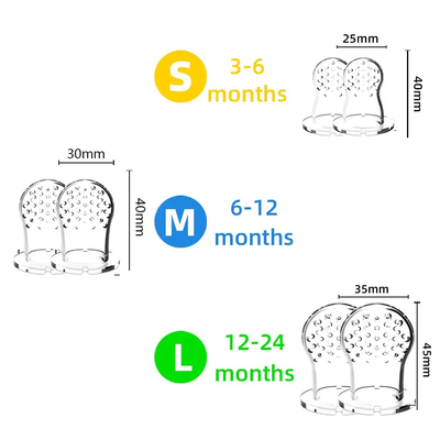 2 Pack Relief Teething Baby Food Fruit Feeder Pacifier With 6 Different Silicone Nipple