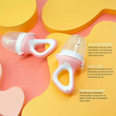 2 Pack Relief Teething Baby Food Fruit Feeder Pacifier With 6 Different Silicone Nipple