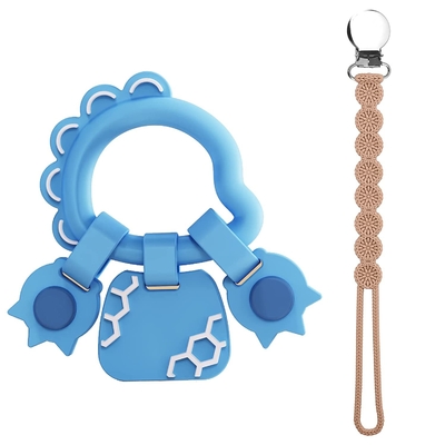 Easy to Hold Teething Toy Ring Dinosaur Teether Rings Toys for Infant & Baby