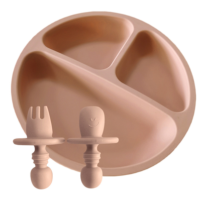 BPA Free Soft Suction Silicone Baby Plate Anti Slip 210g SGS