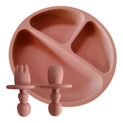 BPA Free Soft Suction Silicone Baby Plate Anti Slip 210g SGS