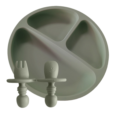 BPA Free Soft Suction Silicone Baby Plate Anti Slip 210g SGS