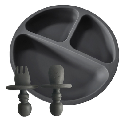 BPA Free Soft Suction Silicone Baby Plate Anti Slip 210g SGS