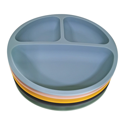 Durable Rubber Baby Divided Silicone Grip Plate -40-230 Degrees Celsius For Self Feeding