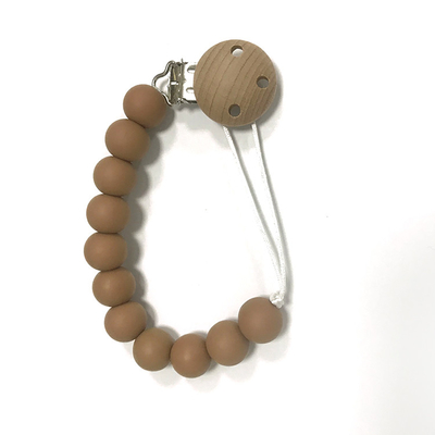 OEM BPA Free Silicone Teething Pacifier Clip 15MM Beads Safe Pacifier Clips