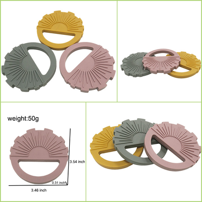 FDA Approved BPA Free Teether Sun Design Silicone Material For Toddler