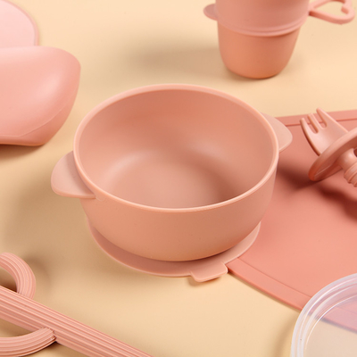 FDA Approved 100% Silicone Weaning Set , Microwave Safe Baby Feeding Sets